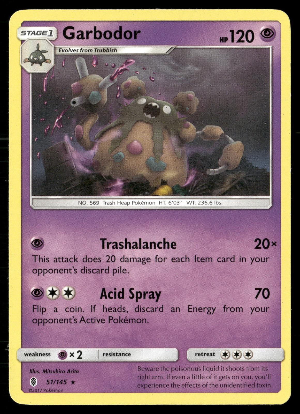 Garbodor 51/145 Rare Guardians Rising Pokemon MP