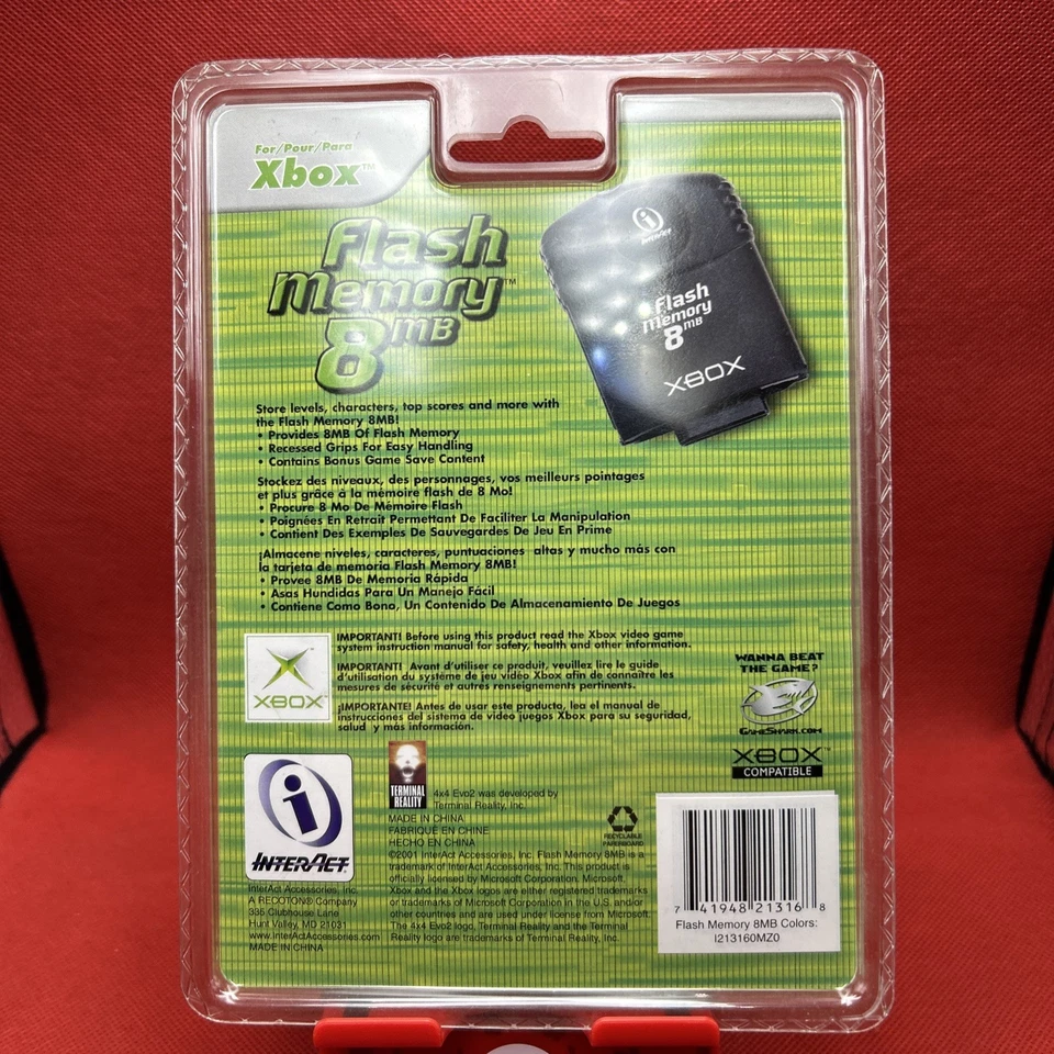 Xbox Flash Memory 8MB Clear Factory Sealed New - Image 2 of 4