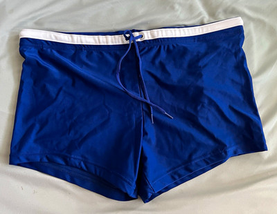 Livergy Herren Badehose Blau/Weiß 7XL Plusgröße Polyester/Elasthan