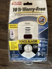 Kidde 10 yr Worry-Free AC Powered Plug-In Carbon Monoxide Alarm Voice Alarm New