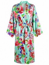 Natori Private Luxuries Floral Tropical Kimono Robe Women's M