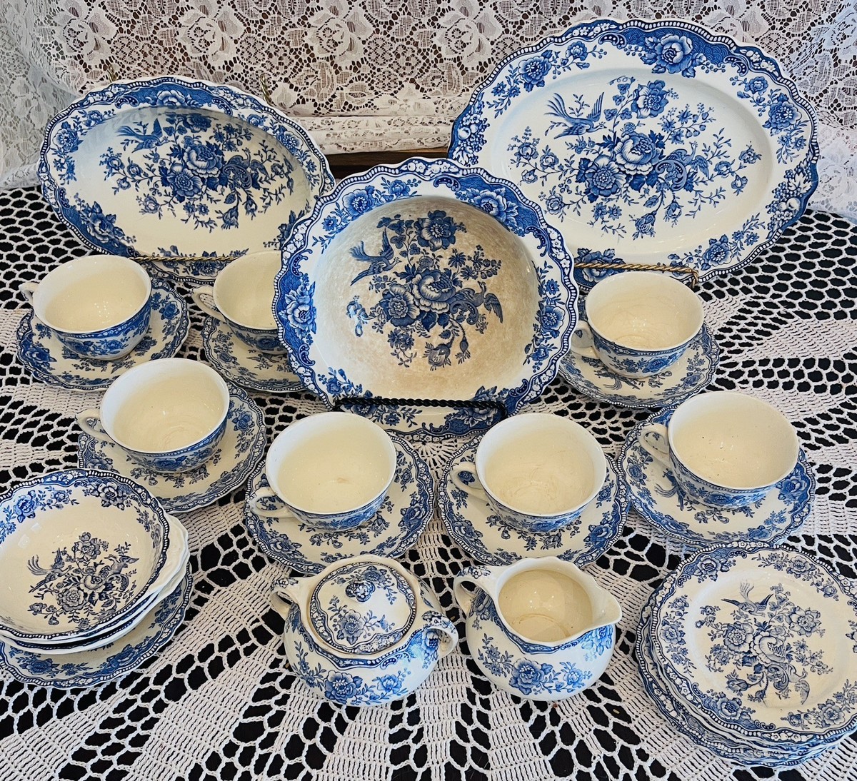 Vintage Crown Ducal Bristol Blue England Various Pieces SOLD