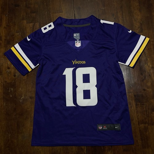 Nike On Field NFL Minnesota Viking Justin Jefferson # 18 Jersey Youth Large
