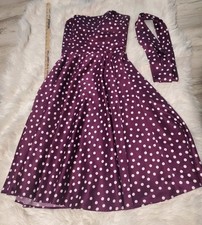 Mori Lee by Madeline Gardner Purple Poka Dots size 7/8Prom Formal Dress