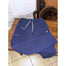 FIGS Technical Collection Navy Blue Cargo Scrub Pants XS Drawstring Elastic