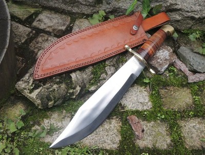 Marbles STACKED LEATHER BOWIE Messer Jagdmesser Lederwicklung Scheide MR555