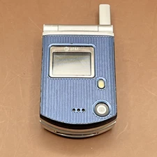 Pantech PG-C3B Blue AT&T Cellular Rare Tiny Flip Phone Untested