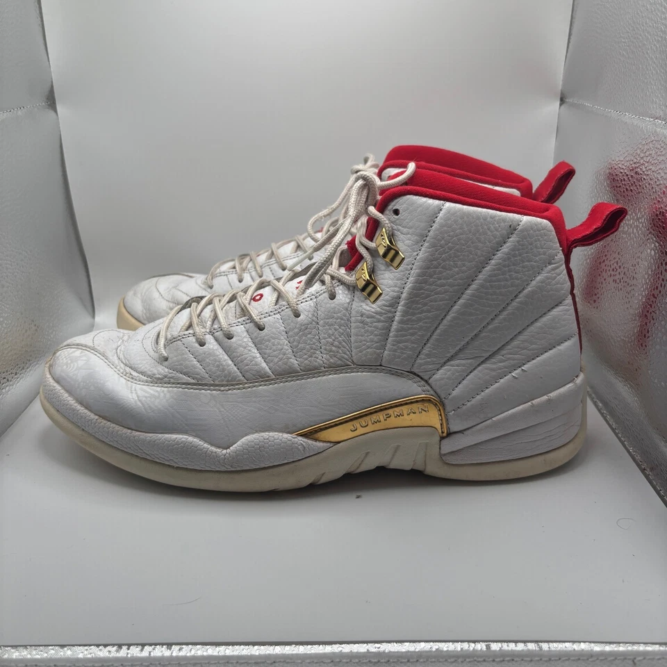 Zapatos informales Air Jordan Retro 12 "FIBA" blancos para hombre talla 13 130690-107 Foto 4 de 4