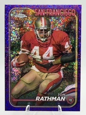 Tom Rathman #181 SF 49ers 2024 Topps Chrome Purple Speckle Refractor 261/275