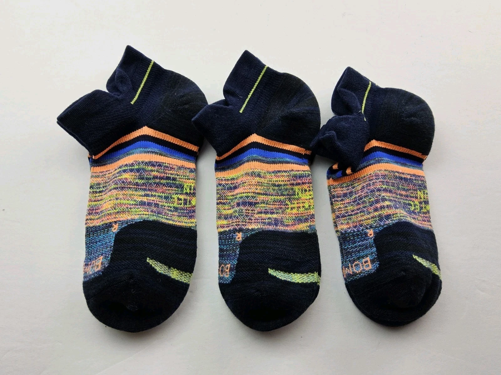 Bombas Hex-Tec Run Athletic Ankle Socks Lot Of 3 Pairs Size M