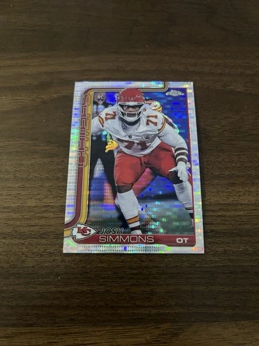 2025 Topps Chrome Josh Simmons Rookie Pulsar Refractor SP Kansas City Chiefs