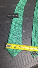New Barry Wang Classic Paisley Green JACQUARD WOVEN 100% Silk Men's Tie Italy