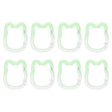 Spring Snap Hook, 8 Pcs Cute Cat Shape Keychain Clips, Gradient Green
