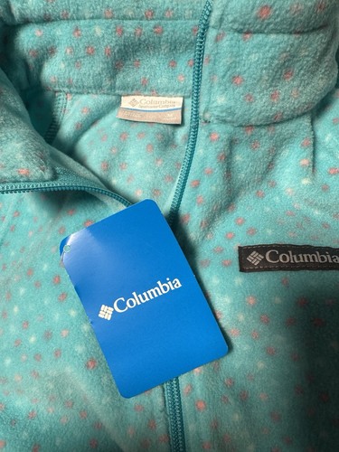 Columbia Benton Springs II Printed Fleece Zip Sweater Polka Dot Girls M 10/12 - Picture 7 of 7