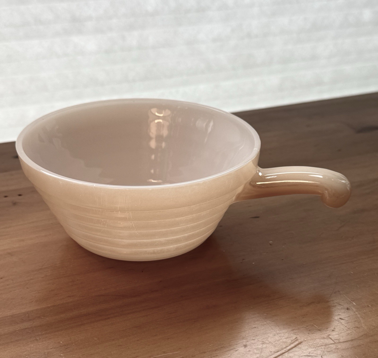 Vintage Fire King Peach Lusterware Handle Bowl - Mid Century