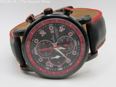 Croton Chronomaster Men's Black Red Chronograph Watch