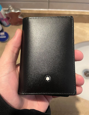 Montblanc Meisterstück Card Holder Black Leather Business Wallet Gift New