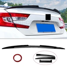Gloss Black Rear Trunk Spoiler Roof Lip Tail Wing Trim For Honda Accord Civic SI