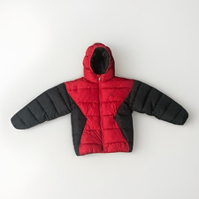 Jordan Boys Large Red/Black Hooded Puffer Jacket Full Zip