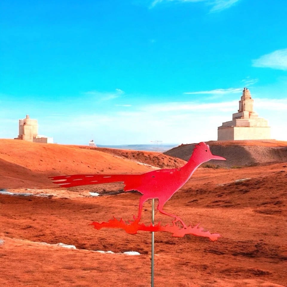 Roadrunner capa de polvo roja con estaca de jardín de 12 pulgadas hecha de acero Foto 2 de 4