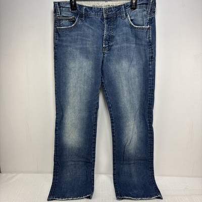 Mavi Hunter Jeans Mens Straight Fit Medium Wash Size 34x34 Cotton Button Fly
