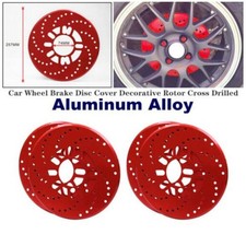 4PCSAluminium Car Wheel Brake Disc Cover Vehicle Decorative Rotor Cross Drilled