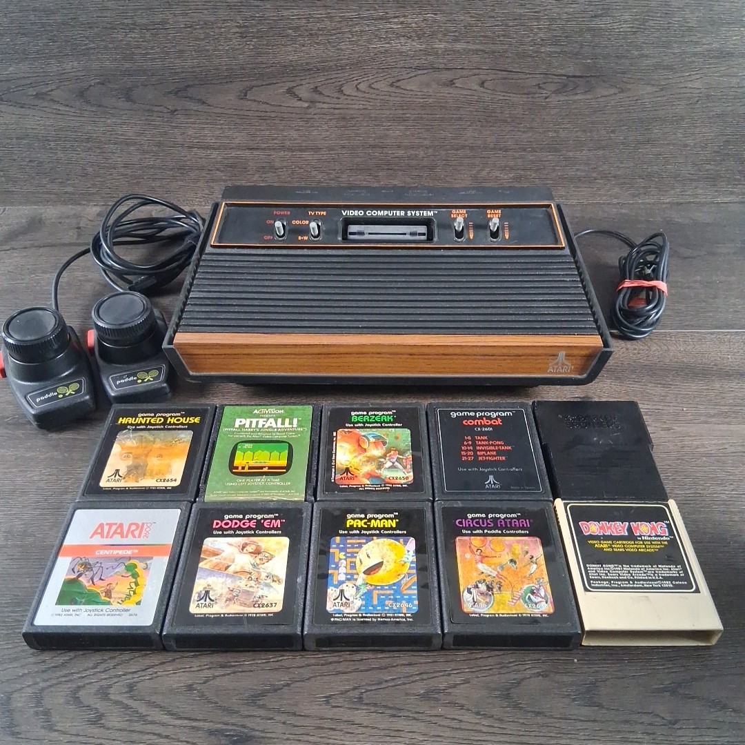 Atari CX-2600A Console Lot - 8 Games - 2 Paddles | eBay
