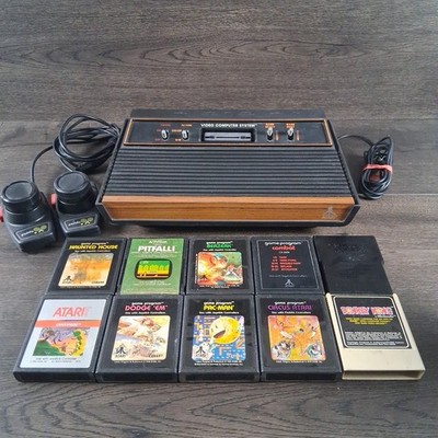 Atari CX-2600A Console Lot - 8 Games - 2 Paddles | eBay