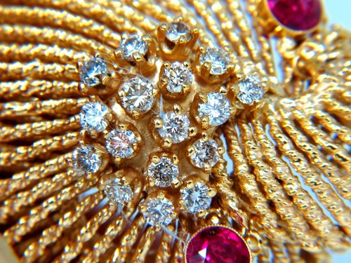14KT VINTAGE 1.25CT DIAMOND 3D MOLLUSK SEA SHELL BROOCH PIN BARLEY TWIST+ - Picture 4 of 11