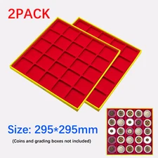2PC Cardboard Display Storage Box Case for 25Certified Coins Storage collections