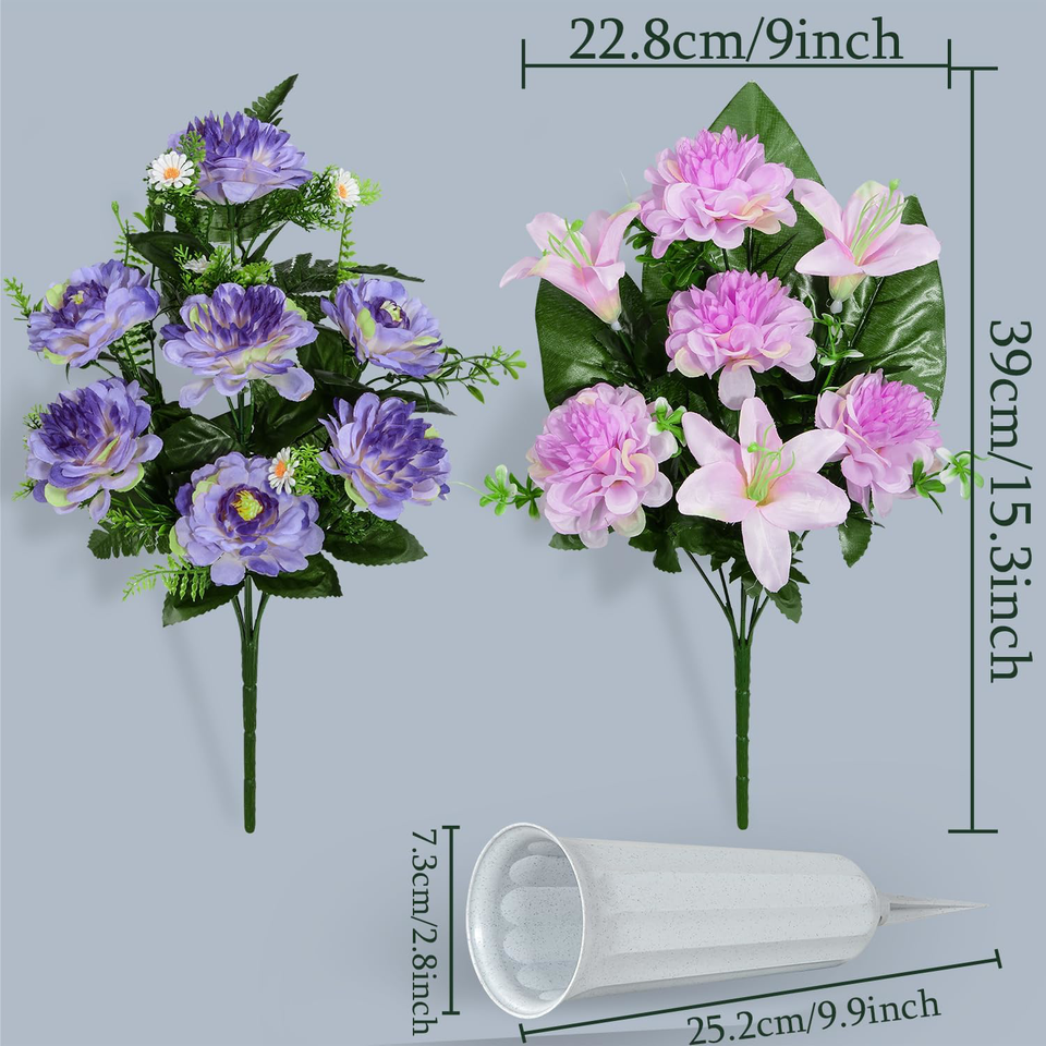 Artificial Cemetery Flowers, Artificial Grave Memorial Flowers with