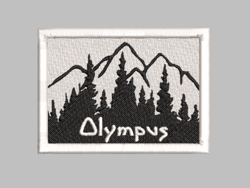 Mount Olympus Patch Iron On Sew On Hook Applique Satisfaction Guaranteed - Picture 1 of 5