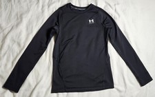 Top Under Armour Coldgear nero manica lunga taglia YLG girocollo logo