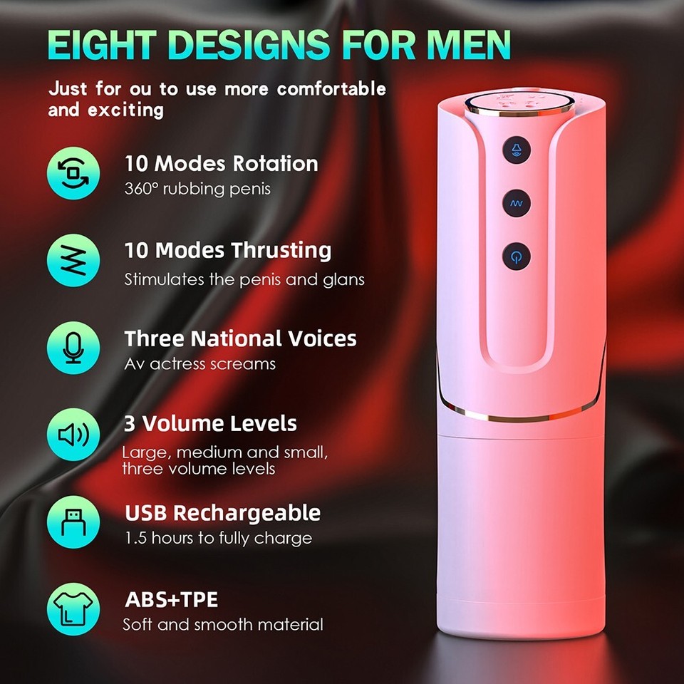 Automatic Hands-Free Rotating Thrusting Male Masturbator Cup - 10 Modes, USB, Waterproof