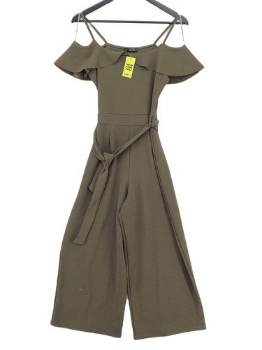 Quiz Women's Jumpsuit UK 8 Green Polyester with Elastane Wide-Leg Jumpsuit