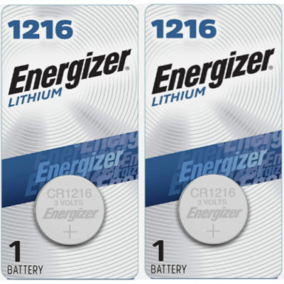 Twin Pack CR1216 Energizer  Lithium Coin Battery 1216, 3V. Exp. 3/2030+