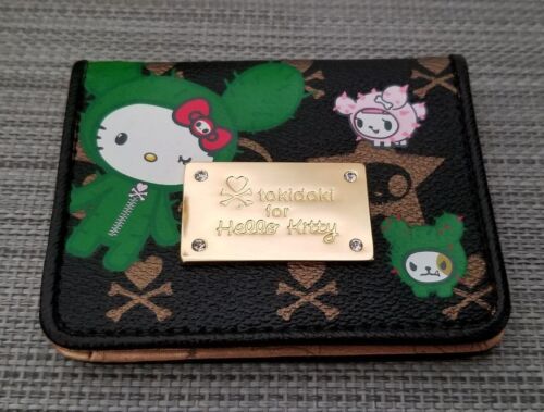 Porte-carte de collaboration Sanrio TOKIDOKI x Hello Kitty SANDY noir x or - Photo 1/5