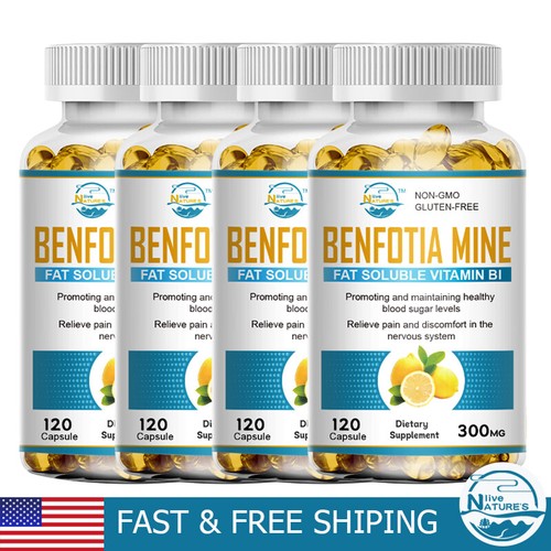 Benfotiamine 600mg Supplement - 120 Veggie Caps, Vitamin B1, Vegan, Premium Quality 6 thumbnail image