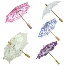 Vintage Lace Umbrella Parasol for Sun Umbrella with Wooden Handle for Wedding De