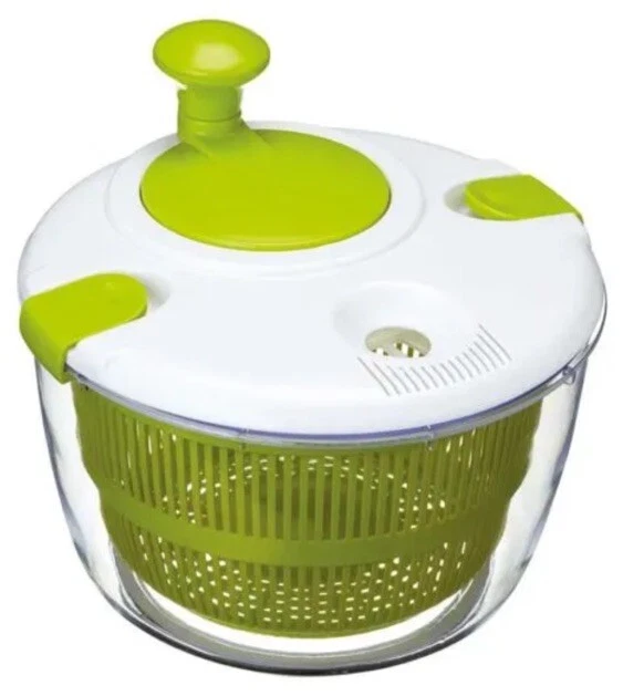 Kitchen Craft KCSALSPIN 25 cm Salad Spinner, Drier and Dresser - White/Green