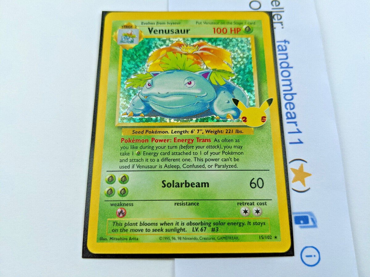 Venusaur Celebrations Classic Collection card BASE SET ART 15/102