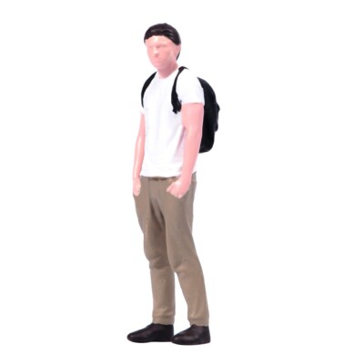 1/64 casual backpack handsome guy miniature scene car stereo model