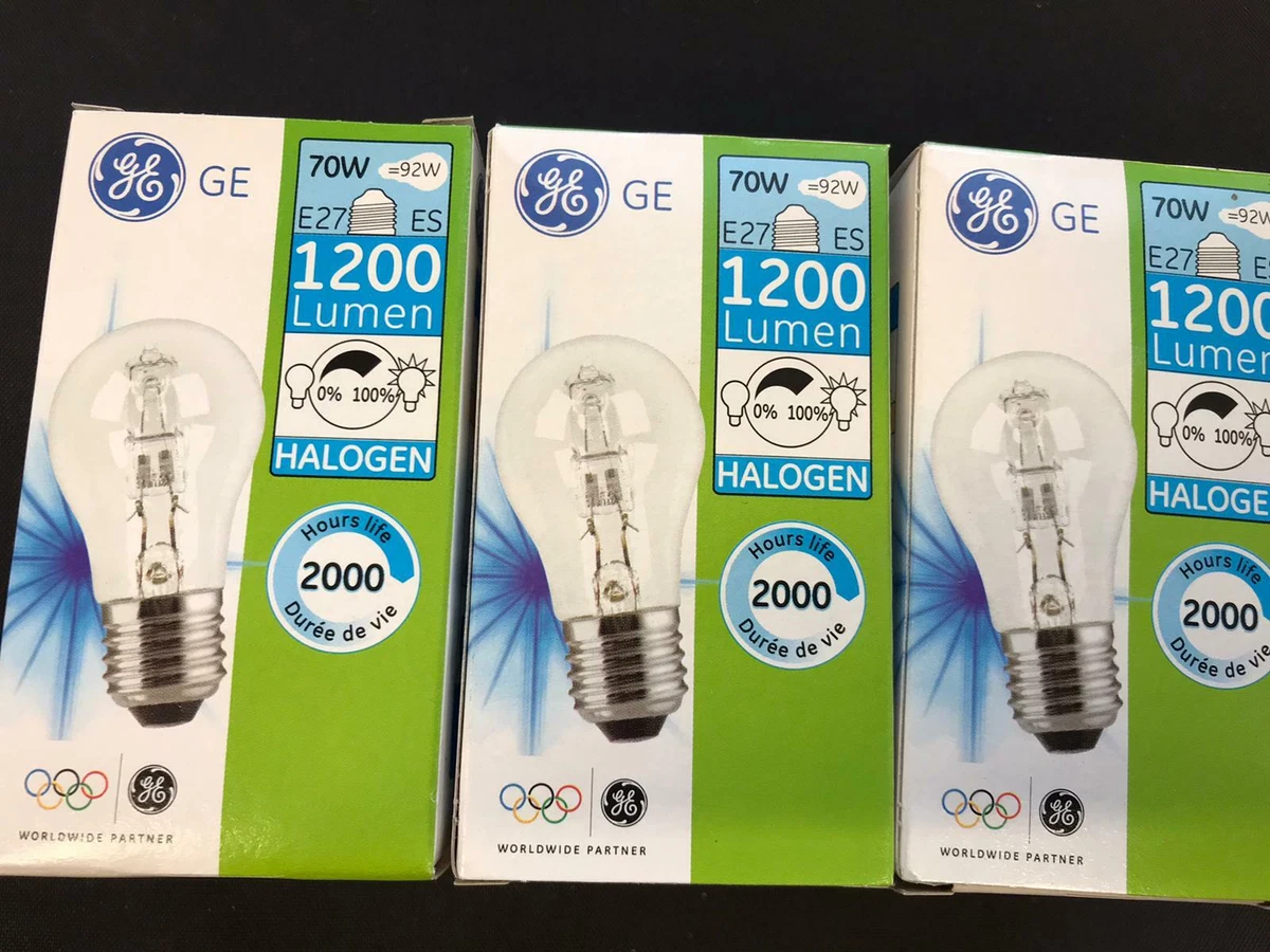 Pack of 8 GE Halogen GLS Bulbs 70w 92w E27 2900k eBay