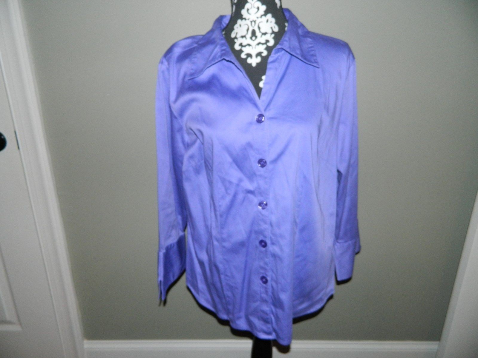 Women's Purple Button Down Shirt by Dressbarn Size 14/16 eBay