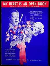 1935 Love in Bloom w/ George Burns Gracie Allen Comedy Movie Tie-in Sheet Music