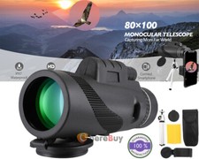 Day/Low Night Vision 80x100 Zoom HD Monocular Starscope Monocular Telescope BAK4