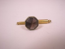 SINGLES 1 5/16" Gray Octagon Mother of Pearl Vintage Formal Tux Shirt Stud c192