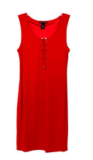 Chelsea & Theodore $88 Angelica Bright Red Dress Lace-Up Decoration Size M. NWT
