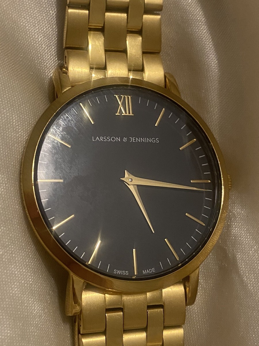 Larsson & Jennings Lugano Gold Vasa Link 40mm Gold Black  display picture 2