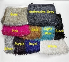 1 Yard Acrylic Crystal Beaded Fringe Lace Trim, Fringe Tassel Lace Trim